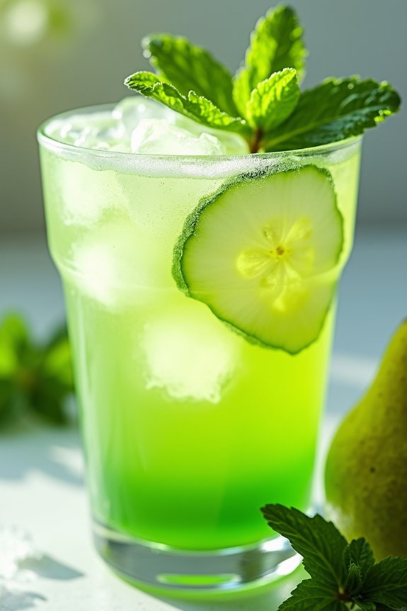 refreshing pear cucumber juice
