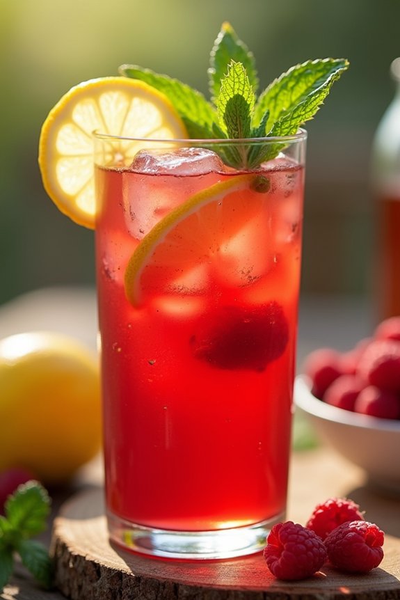 refreshing raspberry lemon iced tea