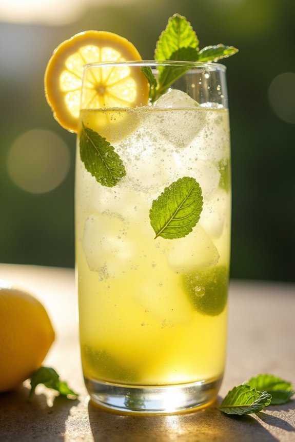 refreshing sparkling mint lemonade