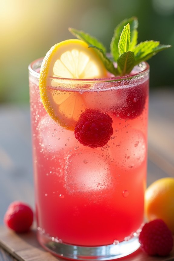 refreshing sparkling raspberry lemonade