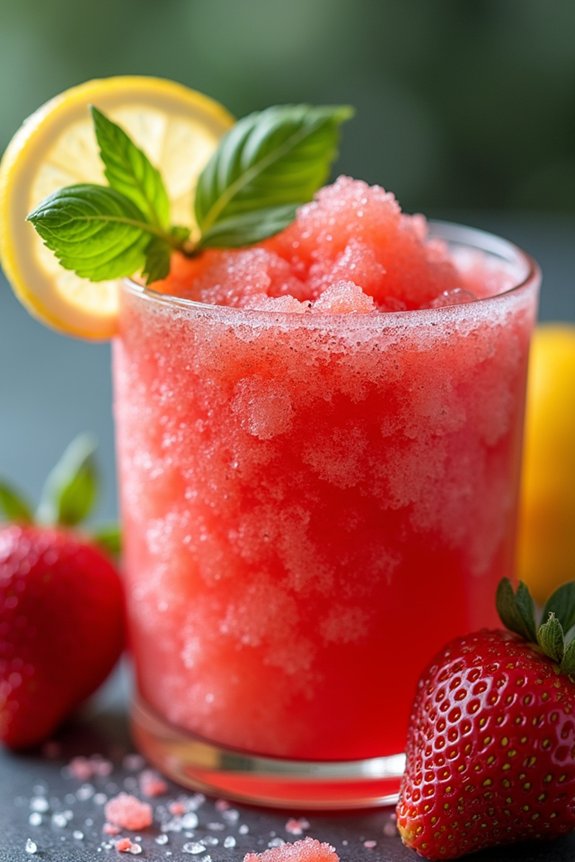 refreshing strawberry basil slush