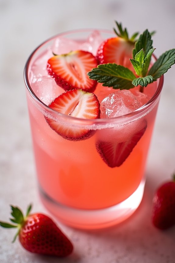 refreshing strawberry coconut beverage
