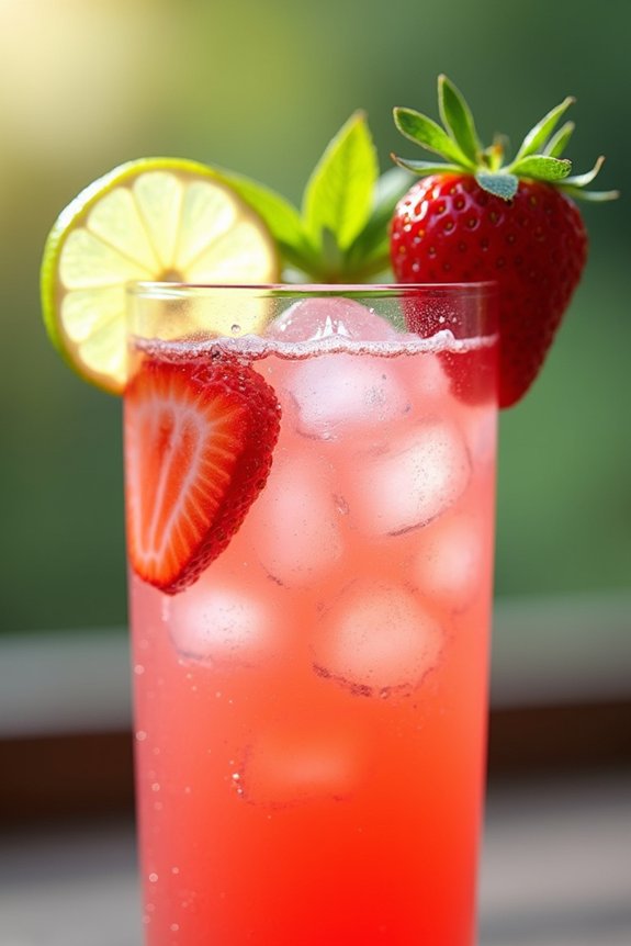 refreshing strawberry limeade lemonade
