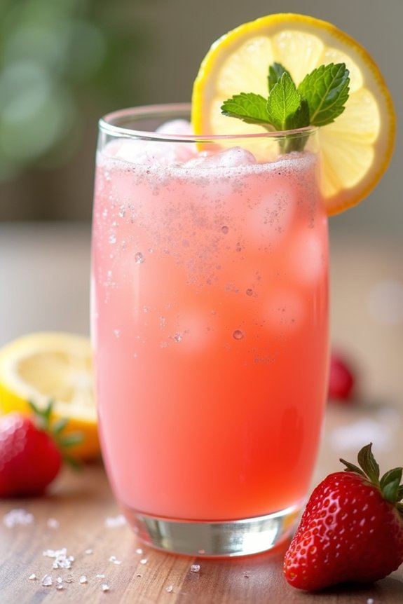 refreshing strawberry yakult lemonade