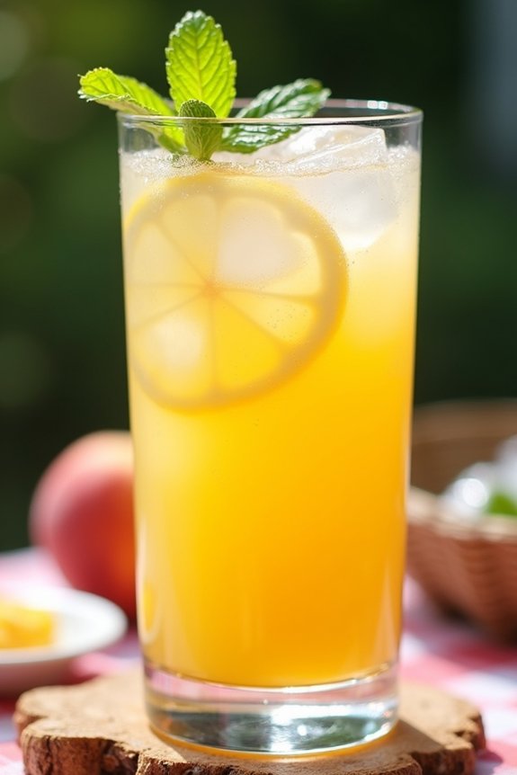 refreshing summer peach lemonade