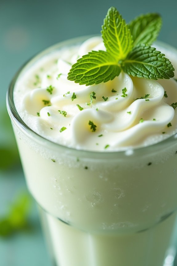 refreshing vanilla mint shake