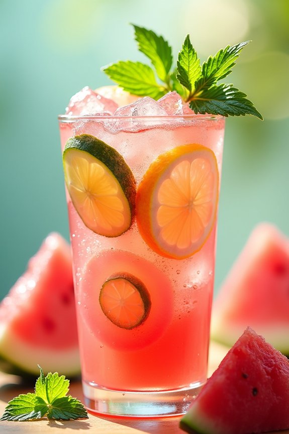 refreshing watermelon cucumber lemonade