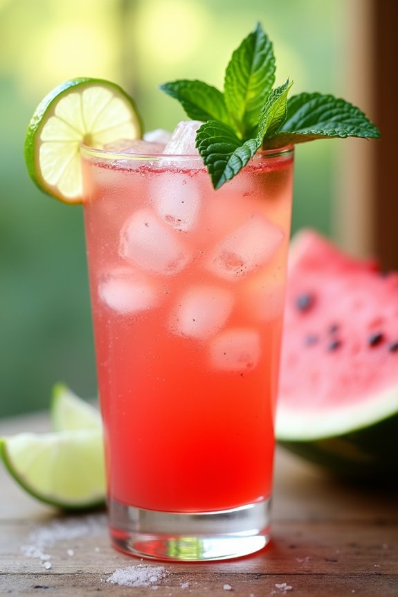 refreshing watermelon mint beverage