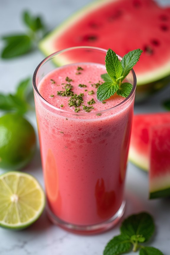 refreshing watermelon mint shake