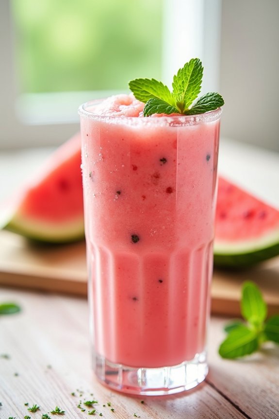 refreshing watermelon mint shake