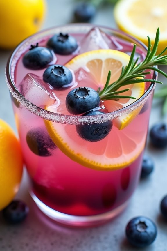 rejuvenating blueberry rosemary lemonade