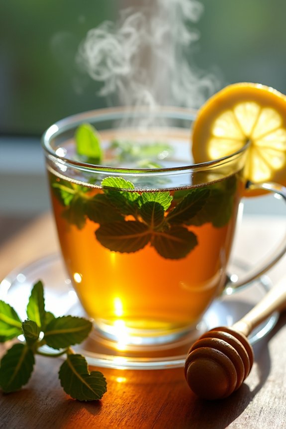 relaxing peppermint honey tea