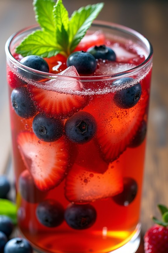 revitalizing berry mint beverage