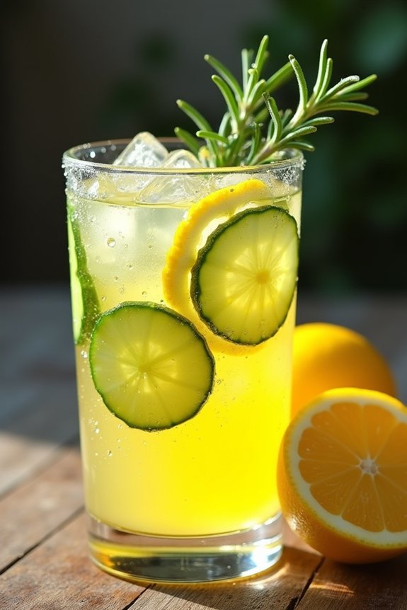 revitalizing cucumber rosemary lemonade