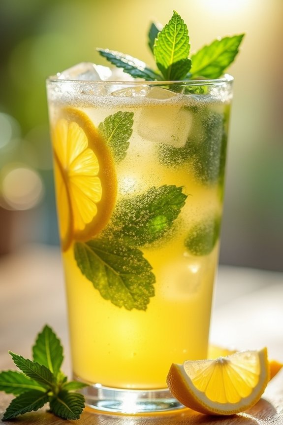 revitalizing mint honey lemonade