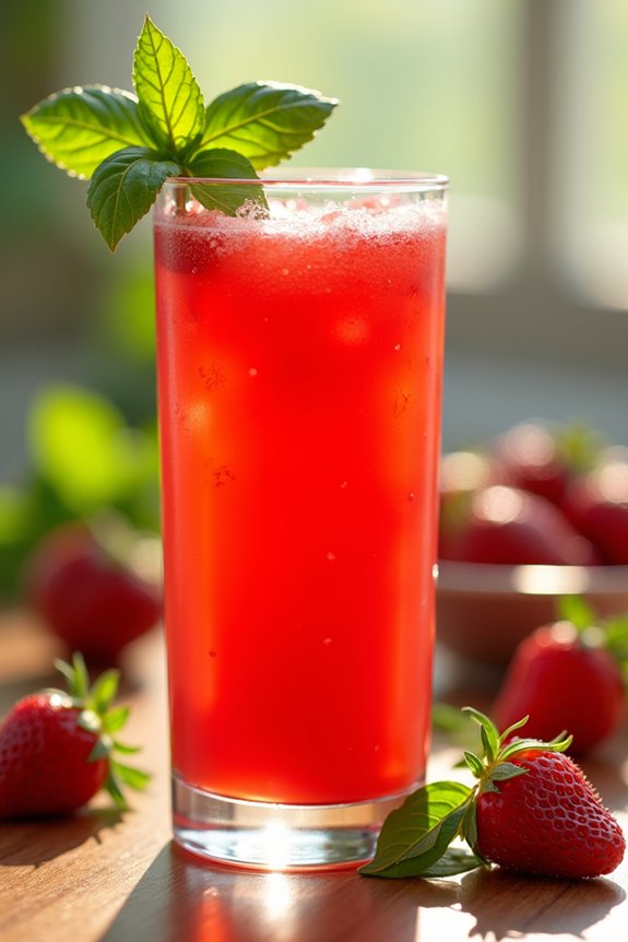 revitalizing strawberry basil juice