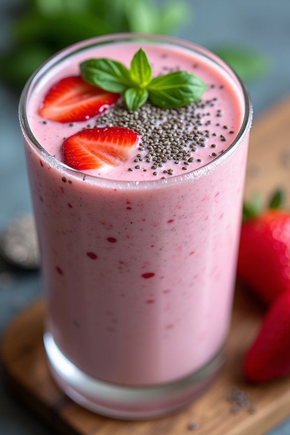 revitalizing strawberry basil shake