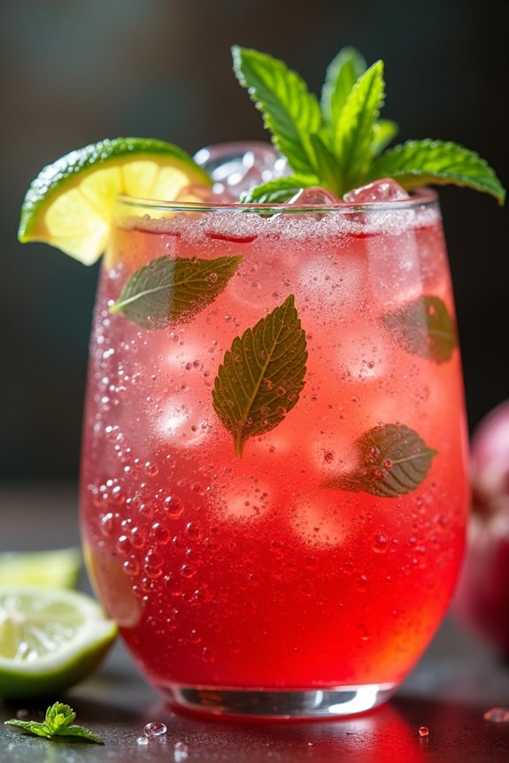 sparkling pomegranate lime refreshment
