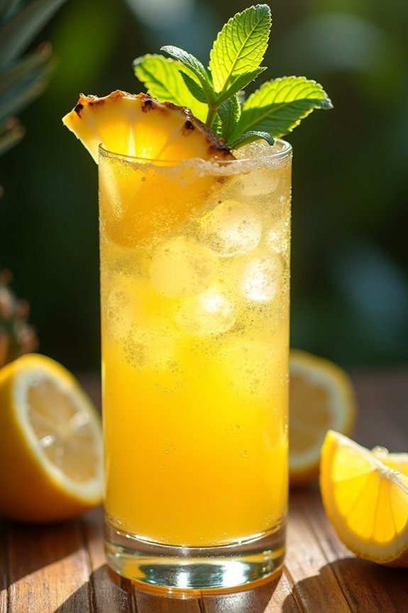sparkling tropical pineapple lemonade