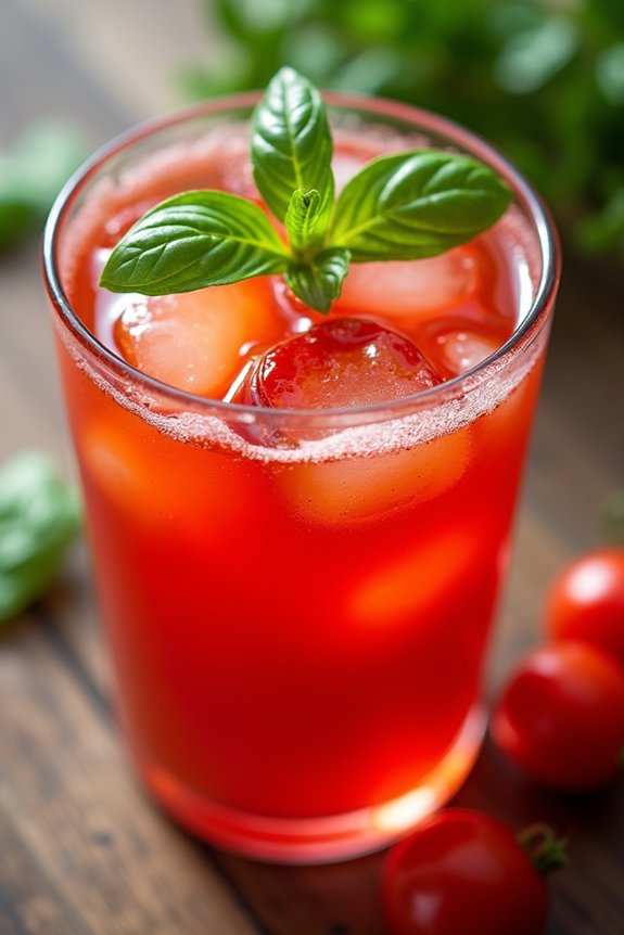 spicy tomato basil beverage