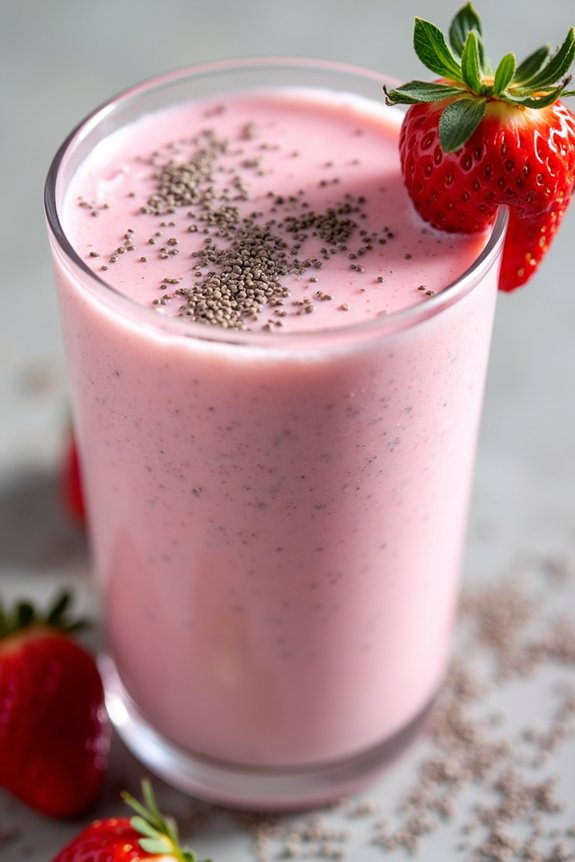strawberry chia protein shake
