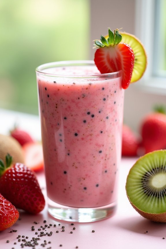 strawberry kiwi chia shake