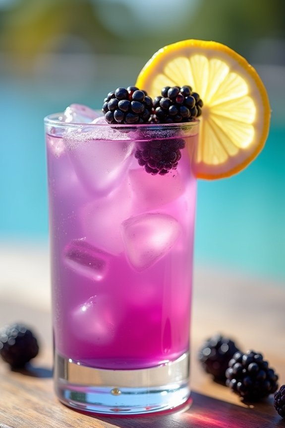 tropical blackberry coconut lemonade