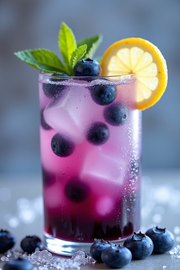 tropical blueberry coconut lemonade