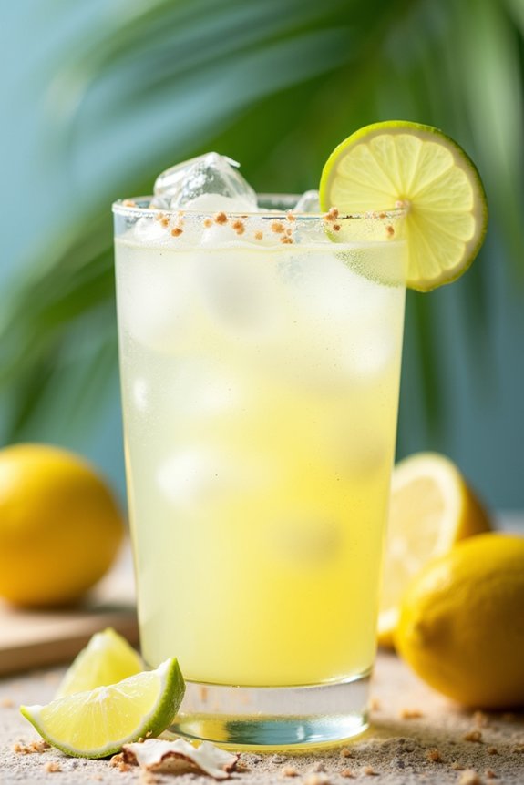 tropical coconut lime lemonade