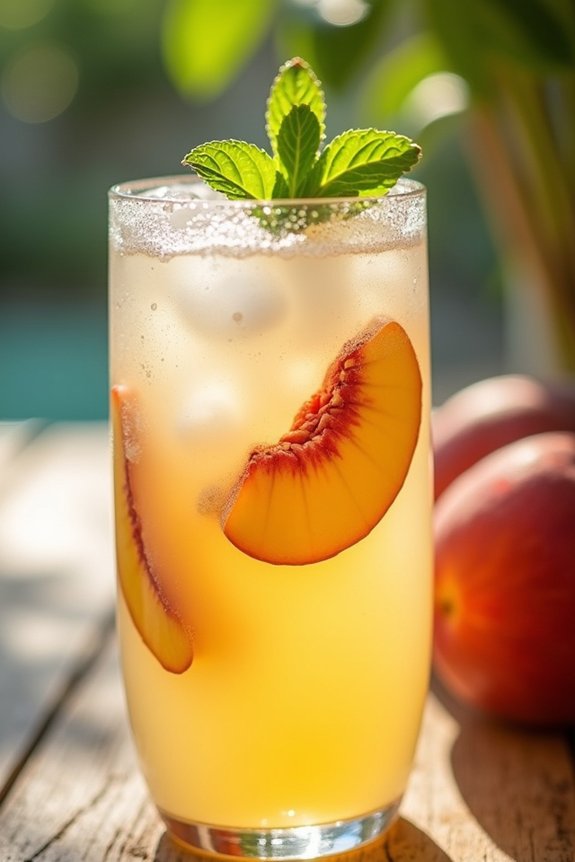 tropical coconut peach lemonade