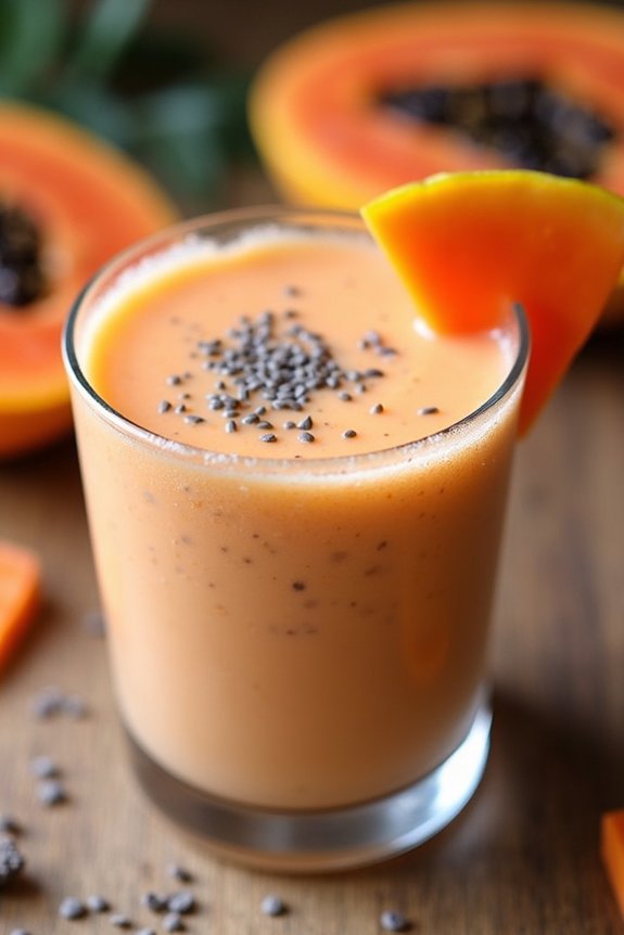 tropical papaya chia smoothie