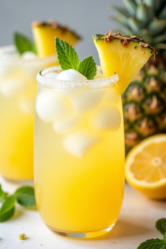 tropical pineapple agave lemonade