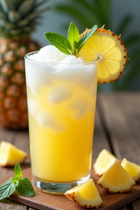 tropical pineapple coconut lemonade