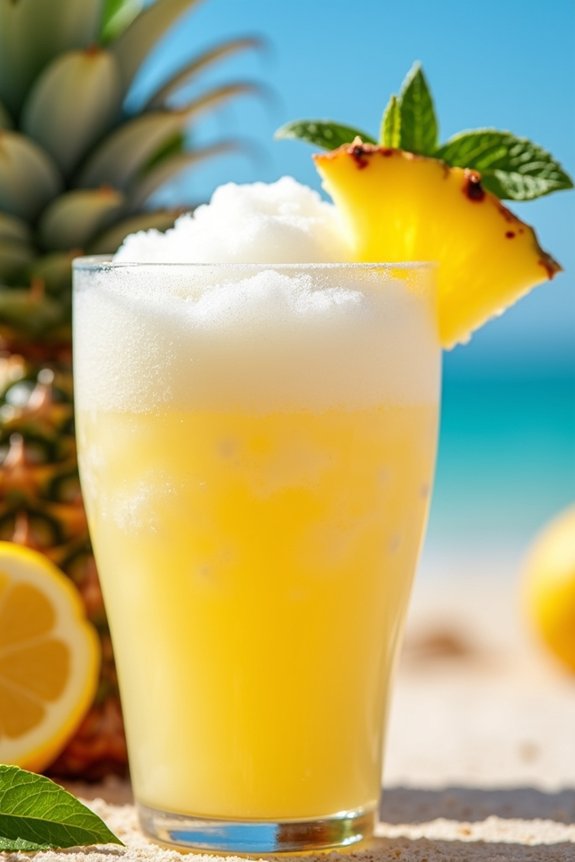 tropical pineapple coconut slushie