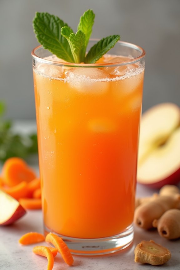 vibrant carrot apple detox juice