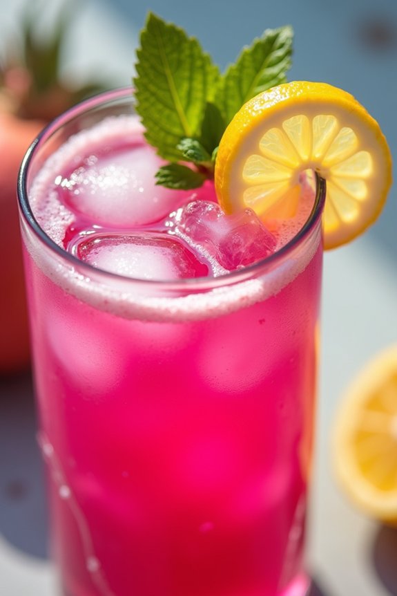 vibrant dragon fruit lemonade