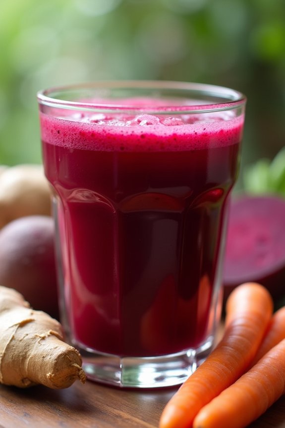 vibrant nutritious beet ginger juice