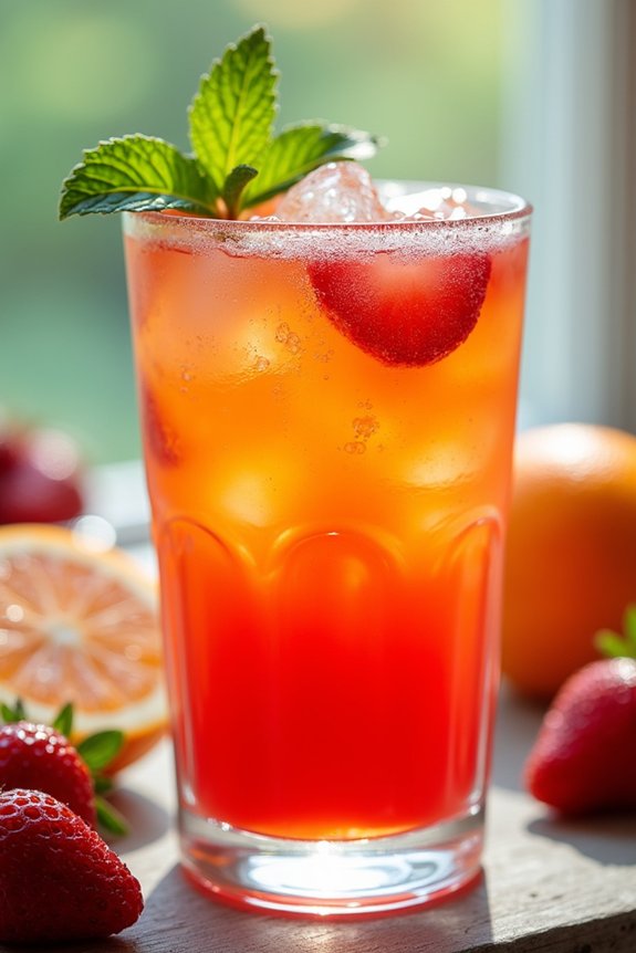 vibrant strawberry orange juice