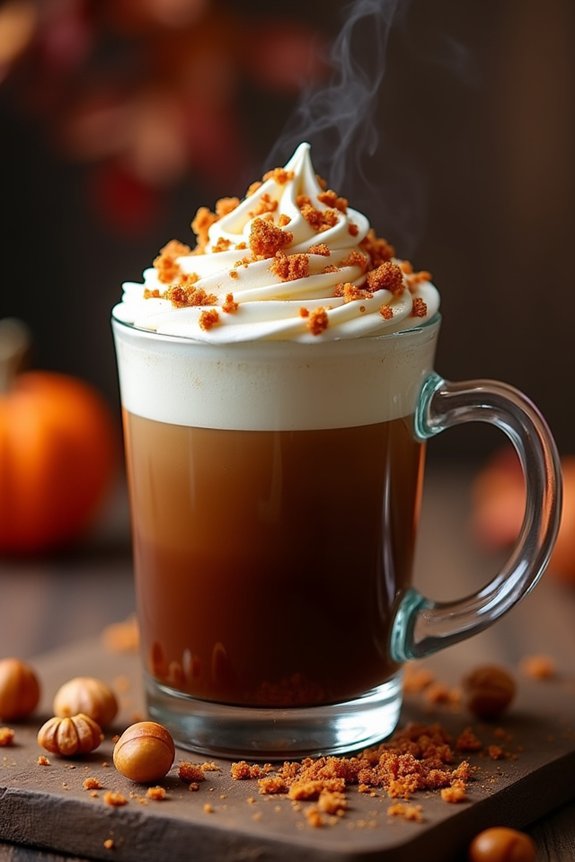 warm hazelnut praline coffee
