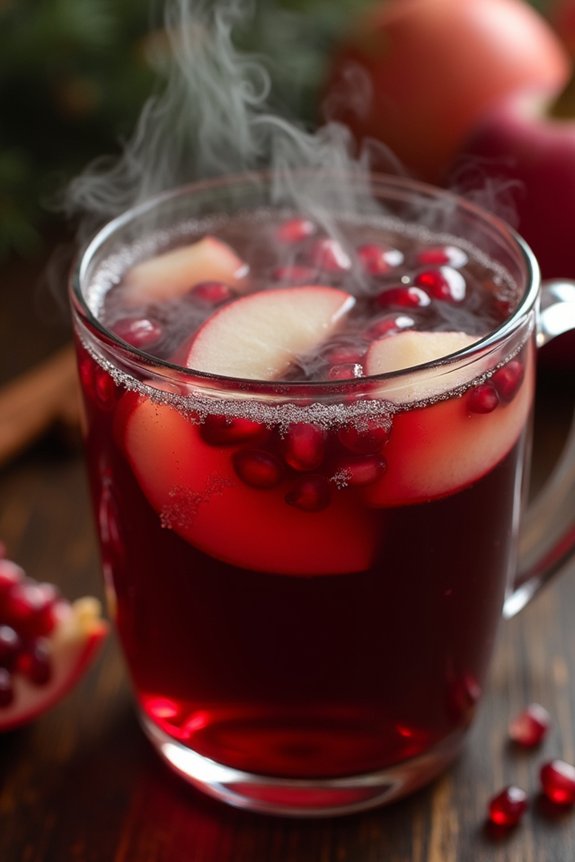 warm spiced pomegranate cider