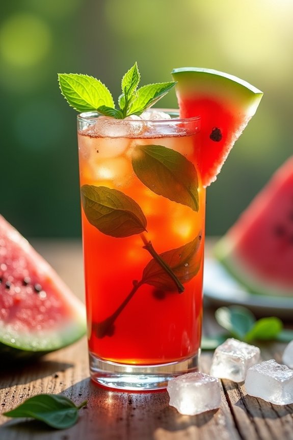 watermelon basil iced tea