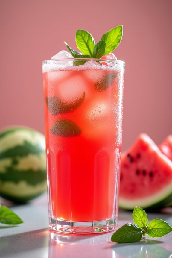 watermelon basil summer drink