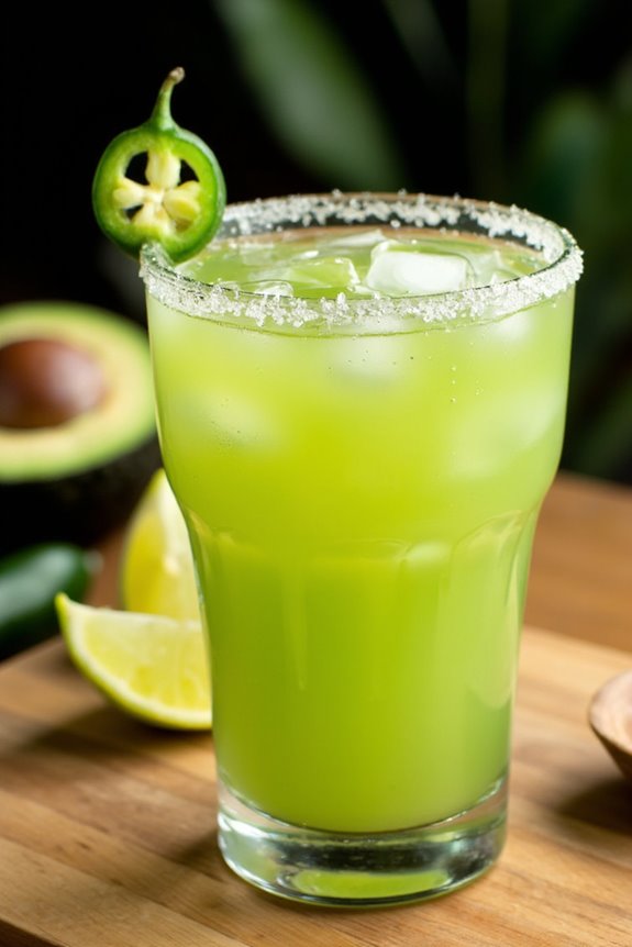 creamy spicy avocado margarita
