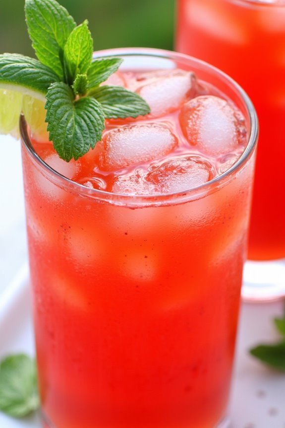 minty strawberry margarita cooler