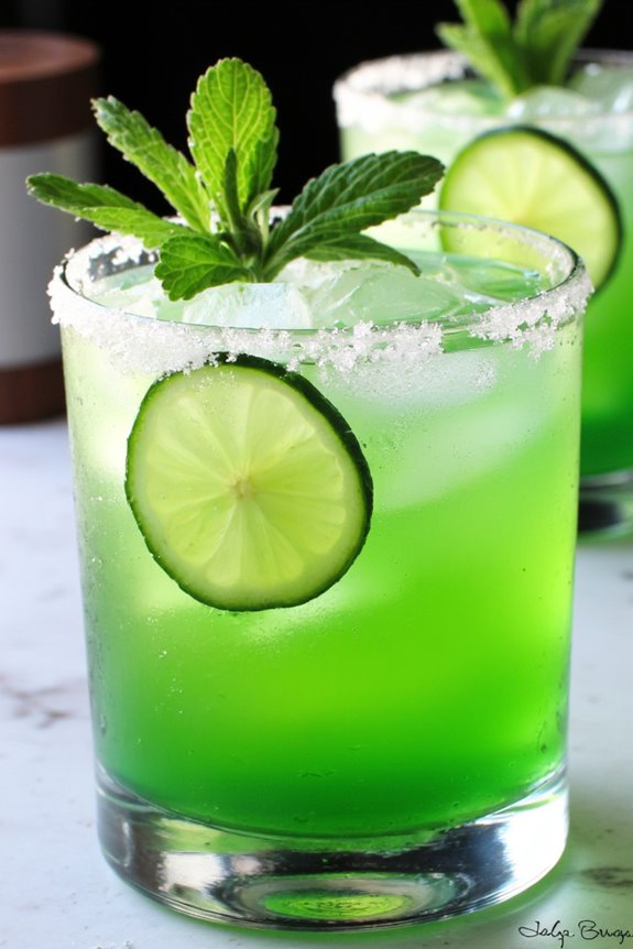 refreshing cucumber mint margarita