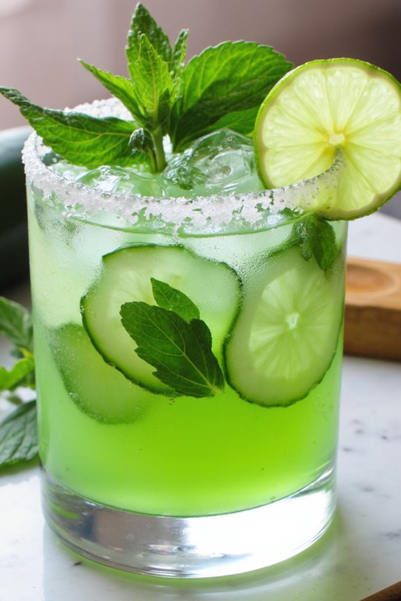 refreshing cucumber mint margarita