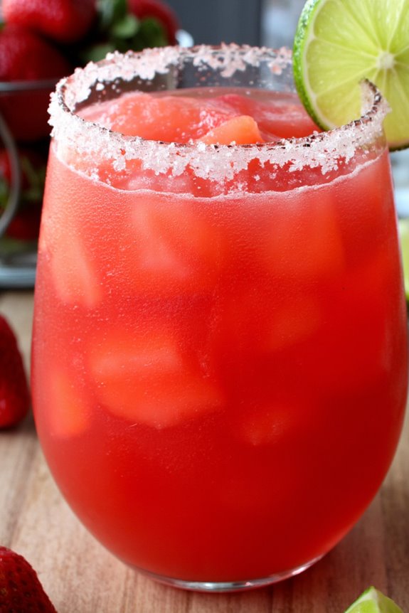 refreshing frozen strawberry margarita