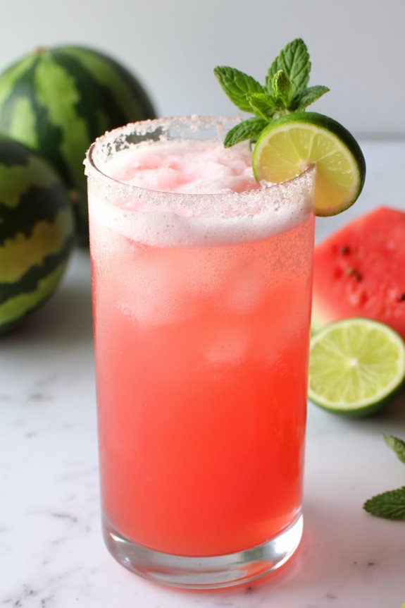 refreshing watermelon mint margarita
