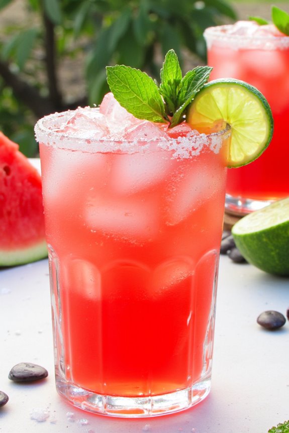 refreshing watermelon mint margarita