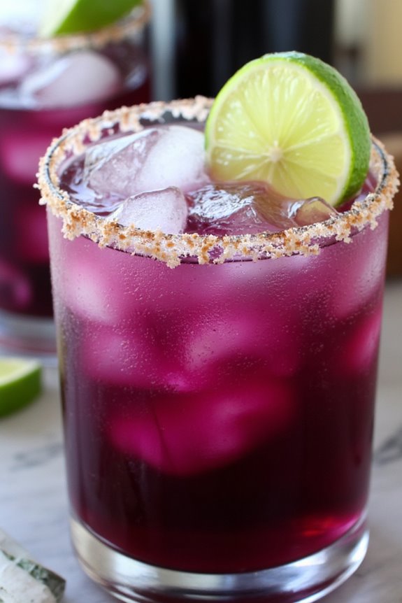 smoky blackberry mezcal margarita